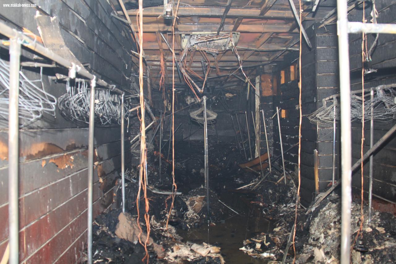 مدني العاصمة المقدسة يحتوي حريق في محلين بحجون مكة دون اصابات