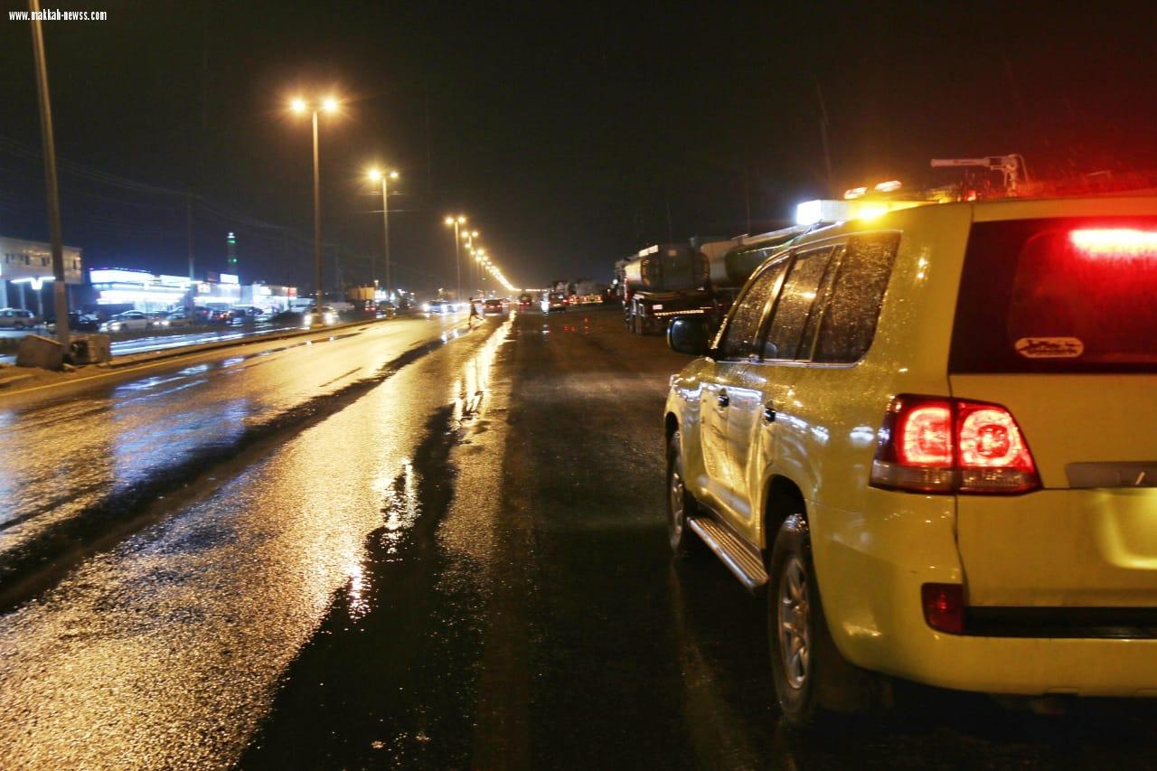 مدني العاصمة المقدسة يطبق خطة تنفيذ تدابير الدفاع المدني في الحالات المطرية 