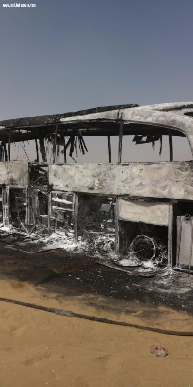 6 وفيات و6 إصابات في تصادم حافلة مروع قبل كبري خليص باتجاه مكة