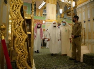 الرئيس العام لشؤون الحرمين يتفقد تطبيق الإجراءات الاحترازية والتدابير الوقائية بالمسجد النبوي