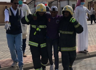 مدني أبوعريش ينفذ فرضيه حريق في مبنى عمادة خدمة المجتمع