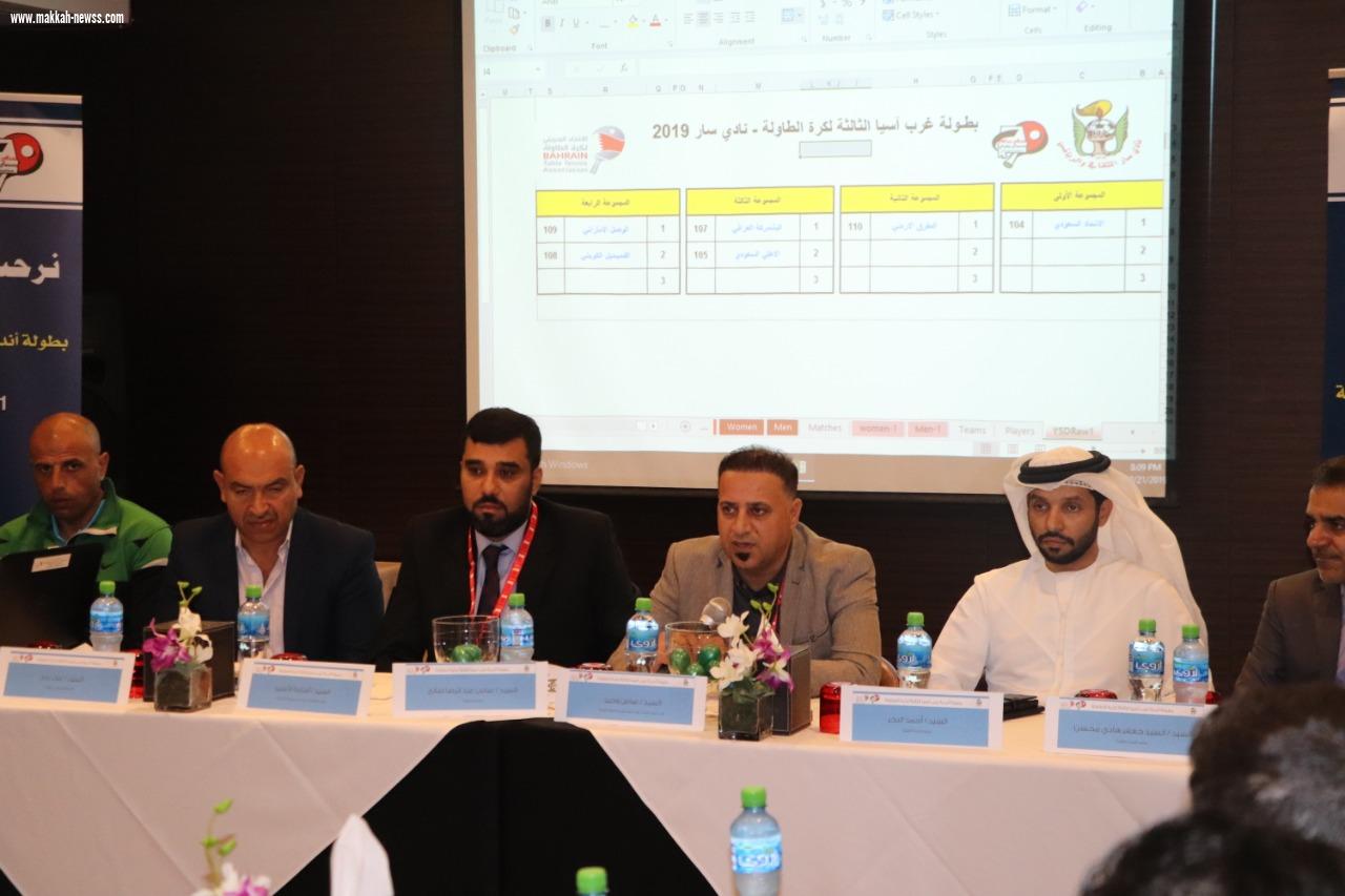 بمشاركة الأهلي و الاتحاد تنطلق منافسات بطولة أندية غرب آسيا الثالثة لكرة الطاولة صباح يوم الأحد بالمنامة