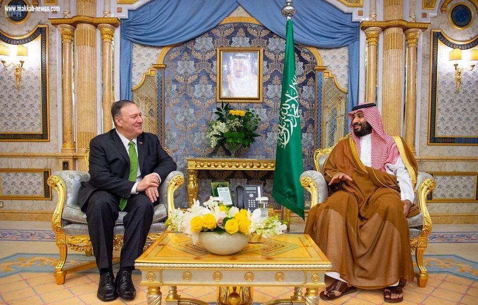 سمو ولي العهد يجتمع مع وزير الخارجية الأمريكي
