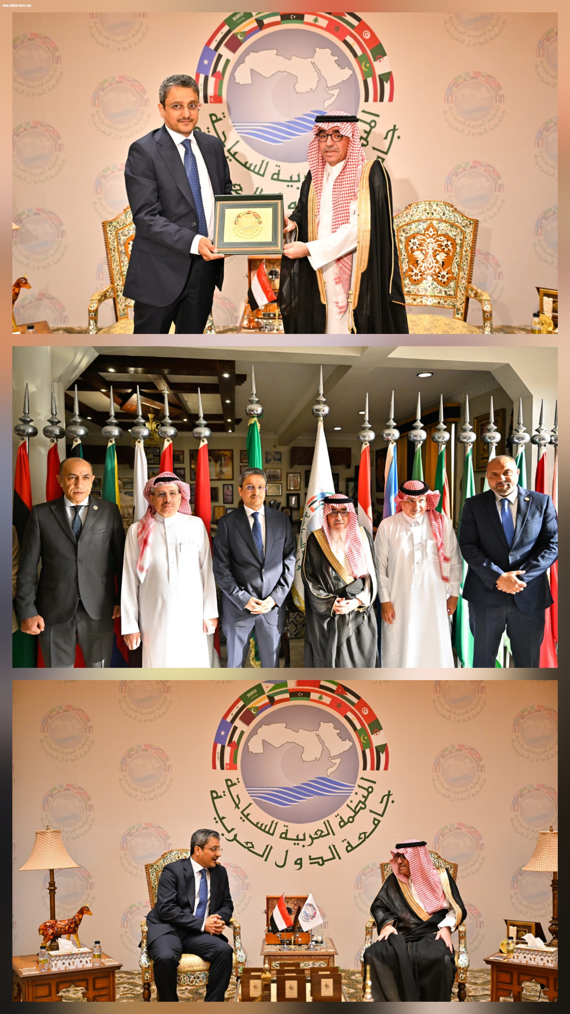 معالي وزير الثقافة والسياحة اليمني يبحث آفاق التعاون المشترك مع معالي رئيس المنظمة العربية للسياحة بمقر المنظمة في جدة. 