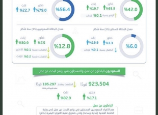 الهيئة العامة للإحصاء: انخفاض معدل البطالة للسعوديين خلال الربع الثالث 2018م مقارنة بالربع السابق